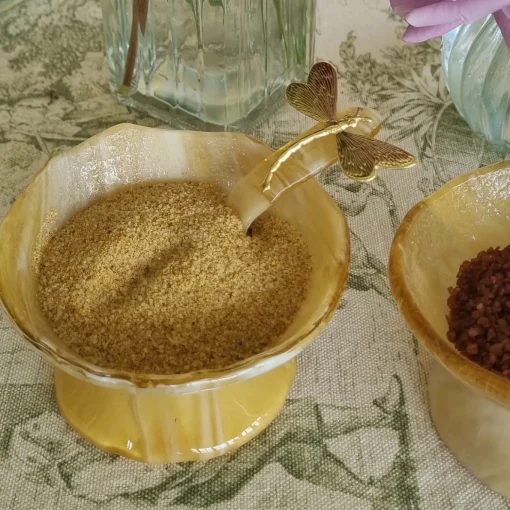 Yellow Glass Salt Cellars - Set of 2