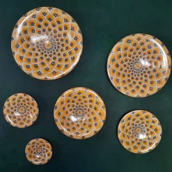 Yellow Peacock Feather ⌀ 16 cm Decorative Plate