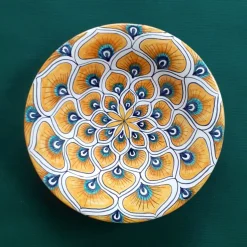 Yellow Peacock Feather ⌀ 16 cm Decorative Plate