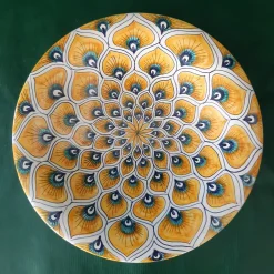 Yellow Peacock Feather ⌀ 20cm Decorative Plate