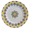 Yellow Peacock Feather Dessert Plate