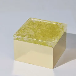 Yellow Quartz Brass Box