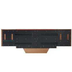 York Soft Stone Leather & Canaletto Walnut Double Bed
