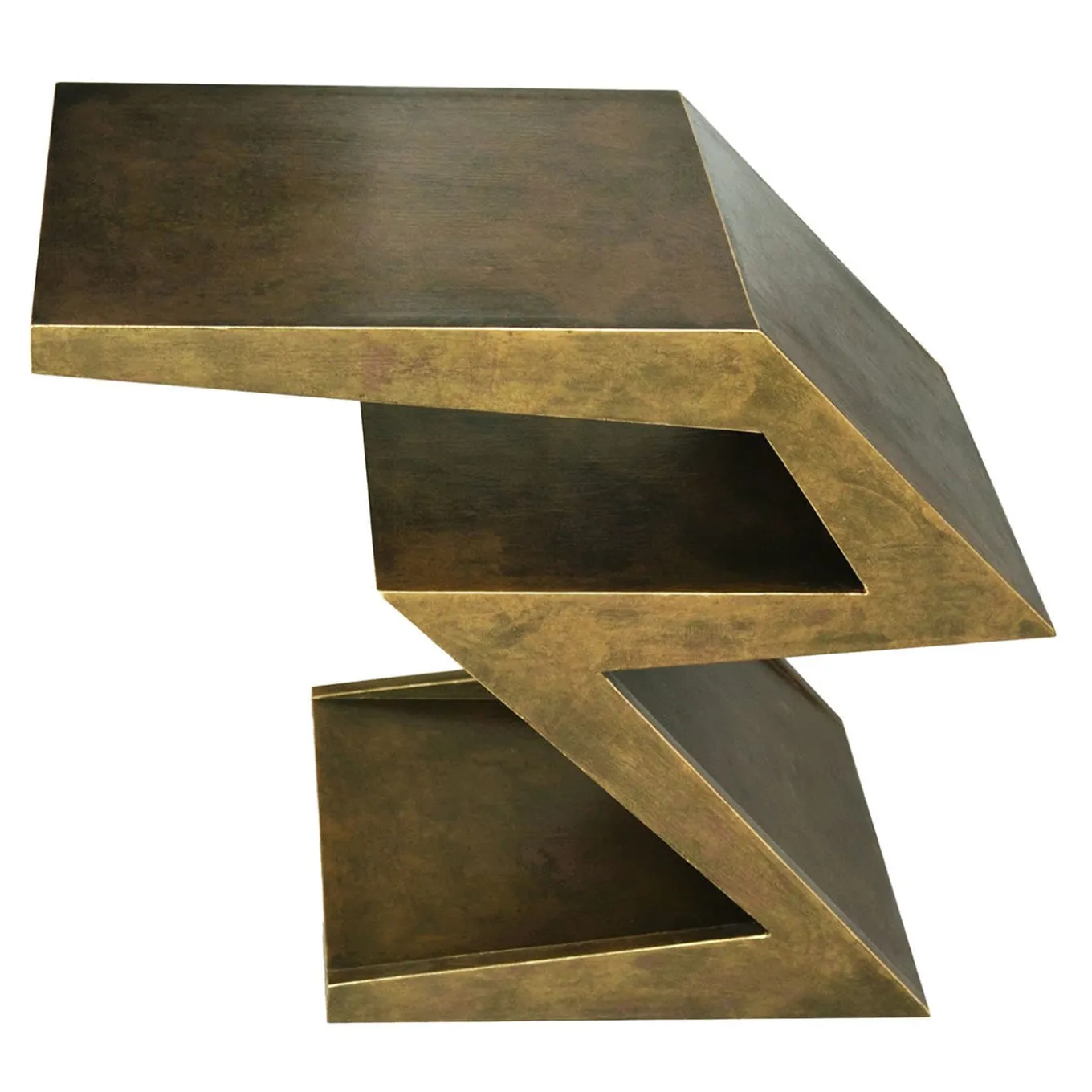 Zago Burnished Bronze Wood Side Table