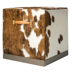 Zazà cubic Cavallino leather pouf