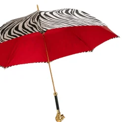 Zebra Pattern Lion Handle Umbrella
