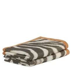 Zebra Suede-Hemmed Patterned Small Blanket