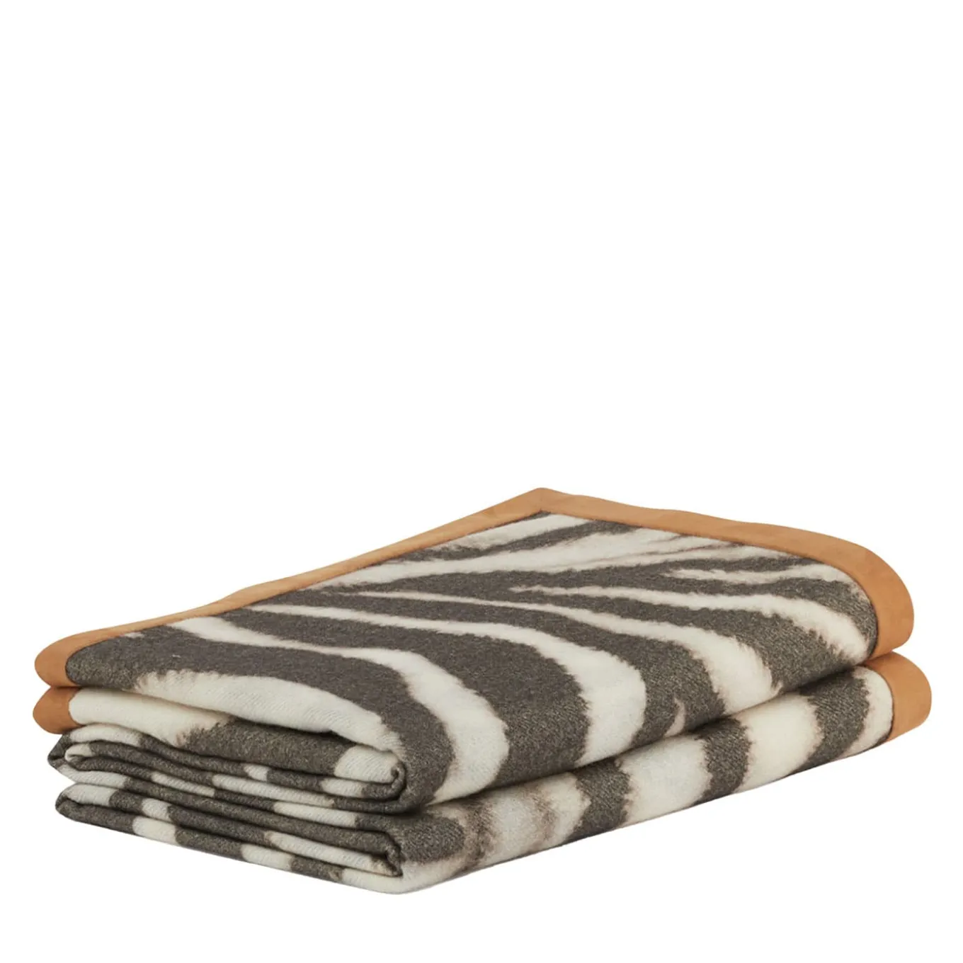 Zebra Suede-Hemmed Patterned Small Blanket