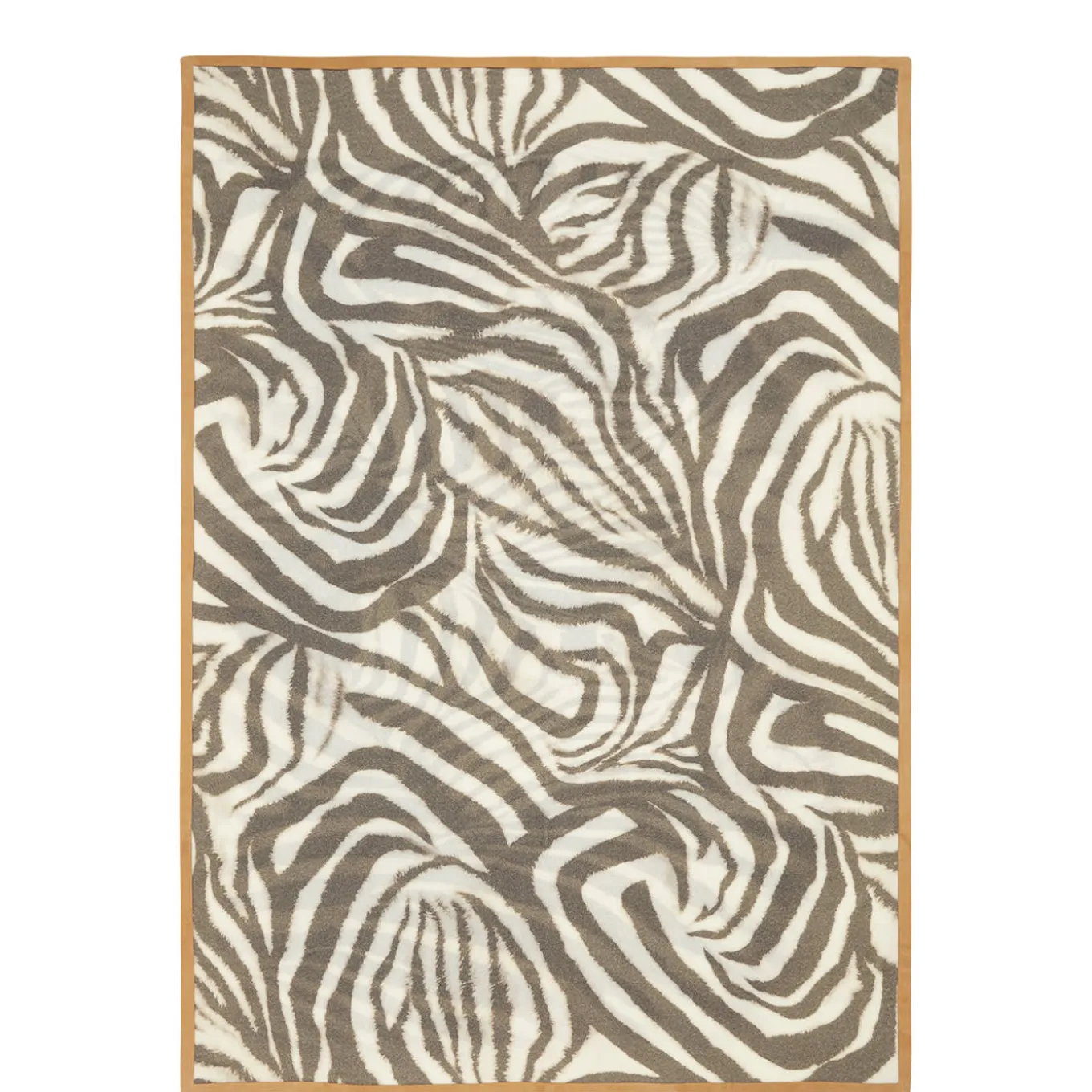 Zebra Suede-Hemmed Patterned Small Blanket