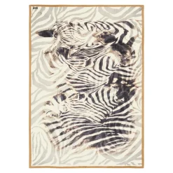 Zebra Suede-Hemmed Patterned Small Blanket