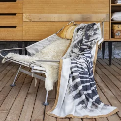 Zebra Suede-Hemmed Patterned Small Blanket