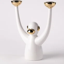 Zee White Candle Holder