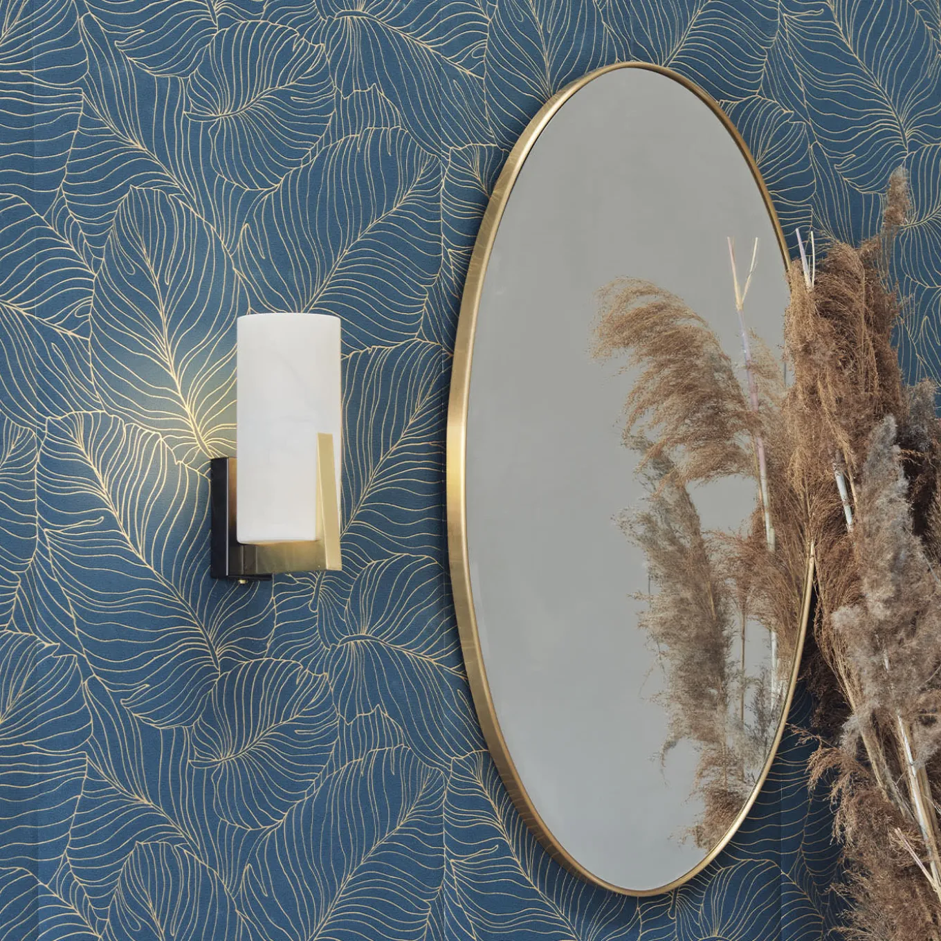 Zeno Wall Sconce in Satin Brass, Mat Black and Alabaster