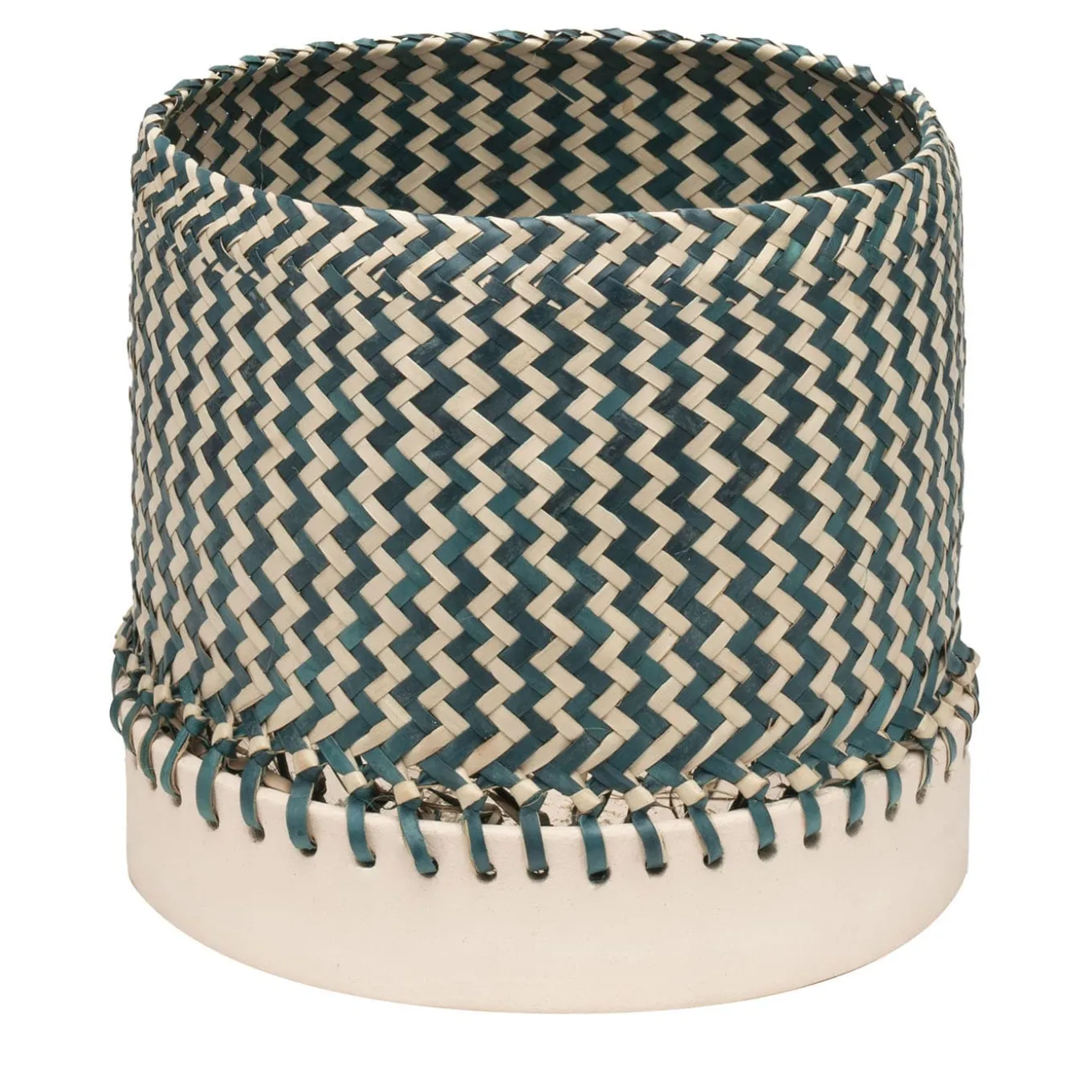 Zig Zag Green Basket