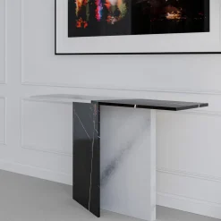 Zion Sahara Noir and Bianco T Marble Console by Paolo Ciacci