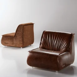 Zoe Brown Leather Lounge Chair