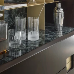 Zuan Mahogany and Verde Alpi Marble Bar Cabinet by Paolo Rizzatto
