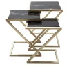 Zumm Zum Zu Set of 3 Black Marble Nesting Tables