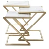 Zumm Zum Zu Set of 3 White Marble Nesting Tables